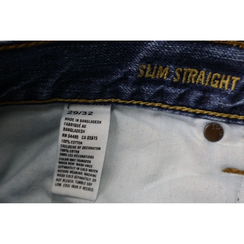 American Eagle Slim Straight Jeans Mens 29/32 Blue Excellent 100% Cotton Denim